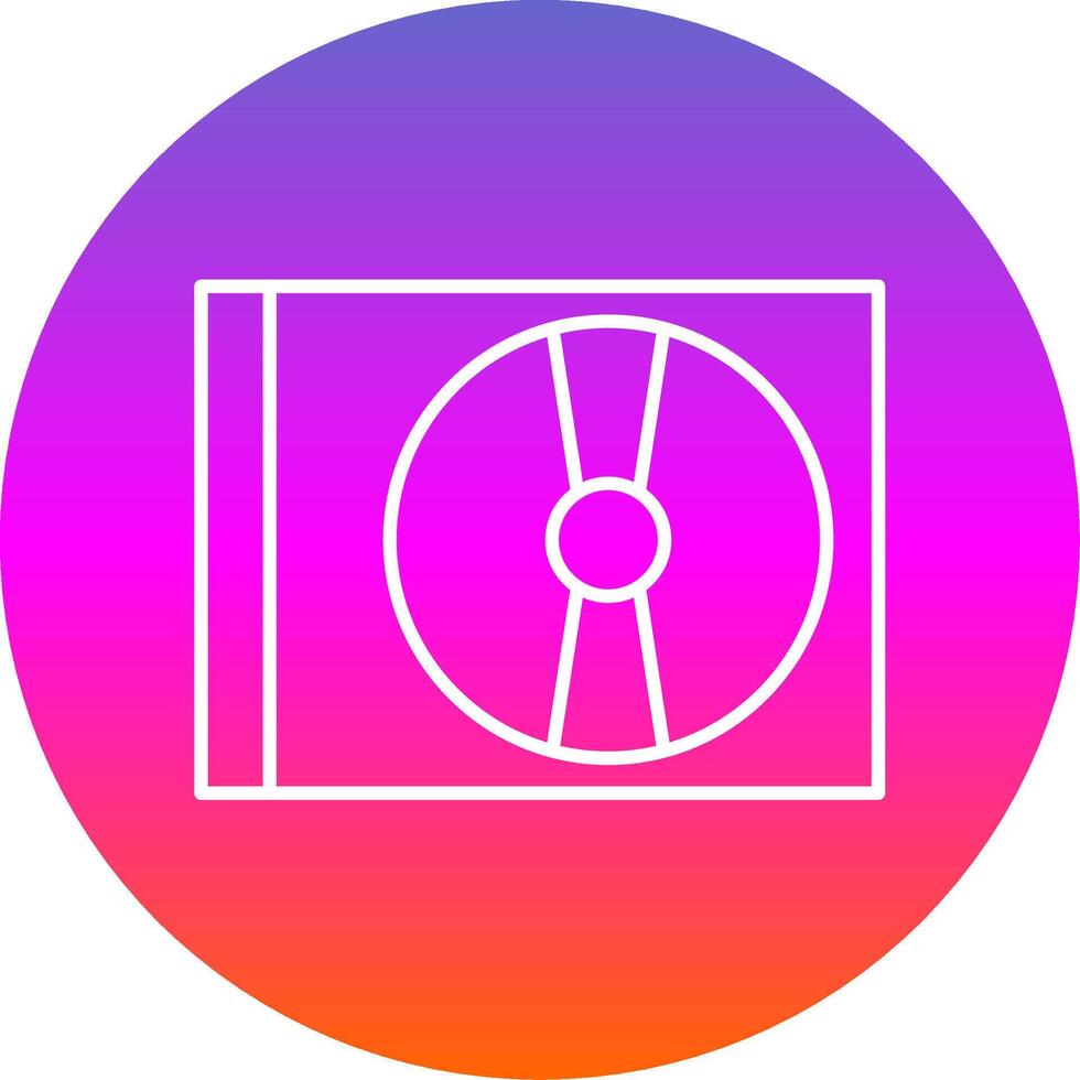 Cd Player Line Gradient Circle Icon vector