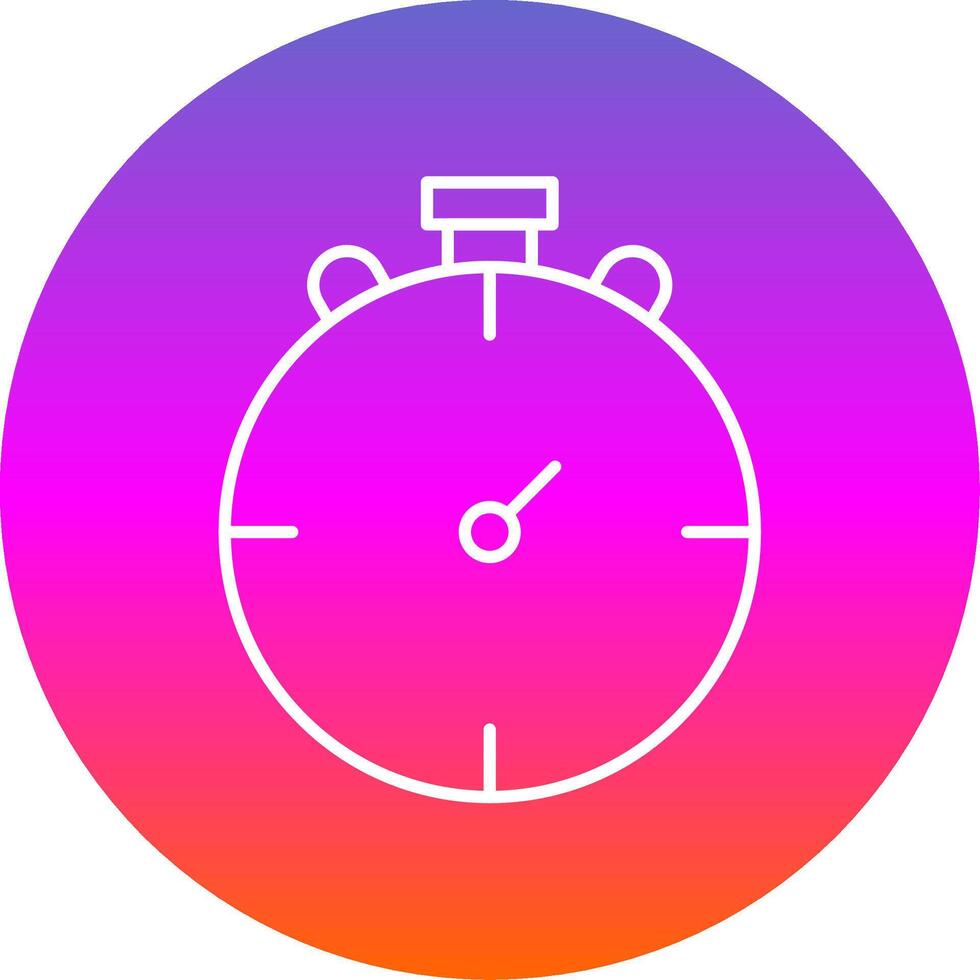 Stop Watch Line Gradient Circle Icon vector