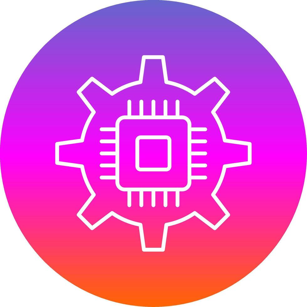 Circuit Line Gradient Circle Icon vector
