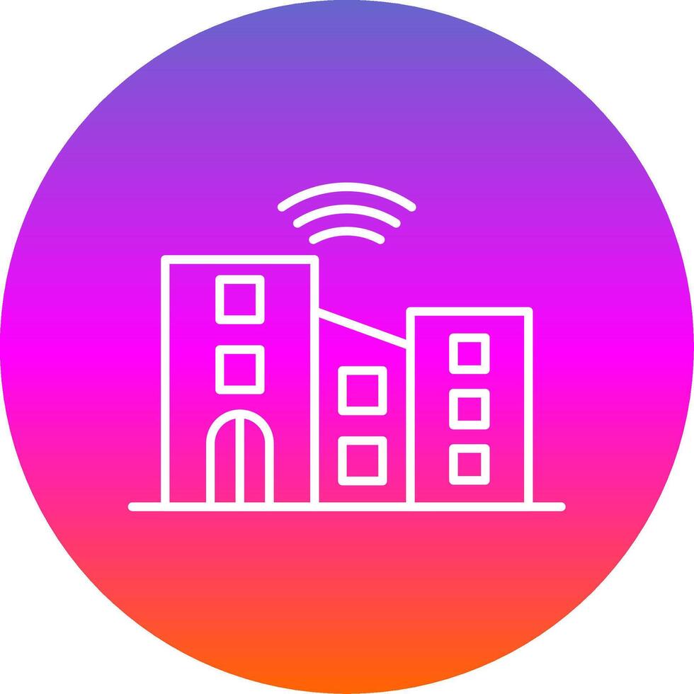 Smart City Line Gradient Circle Icon vector