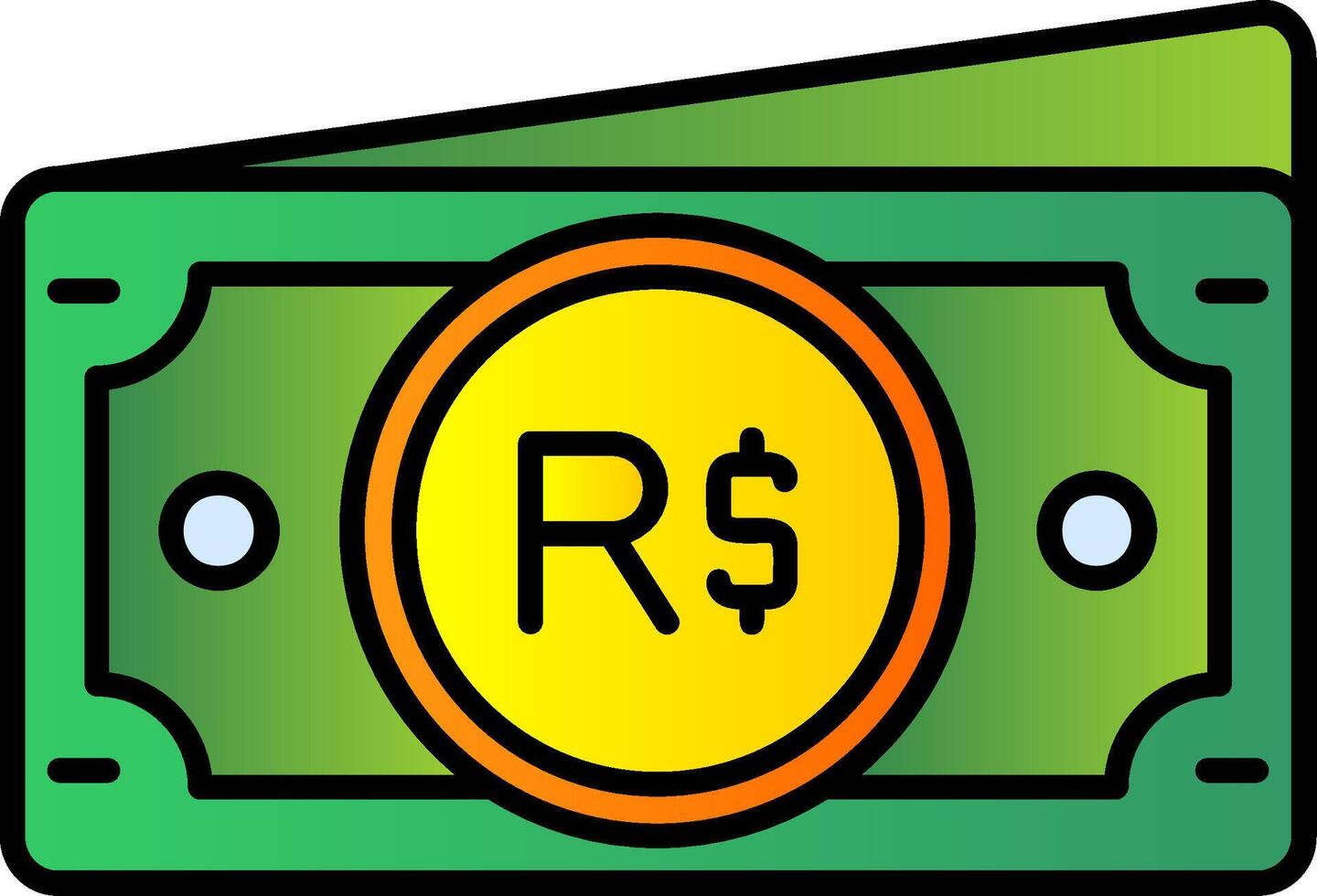 Brazilian real Filled Gradient Icon vector