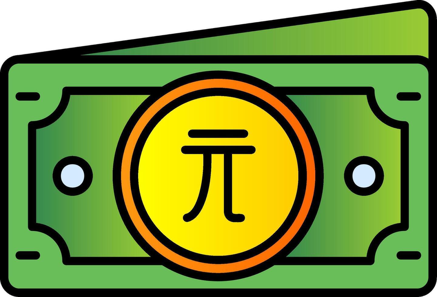 New taiwan dollar Filled Gradient Icon vector