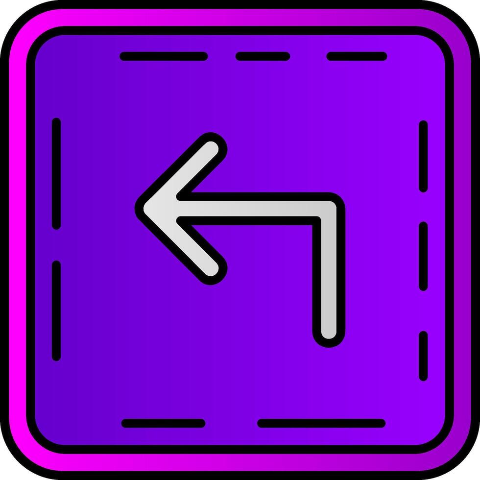 Turn Filled Gradient Icon vector