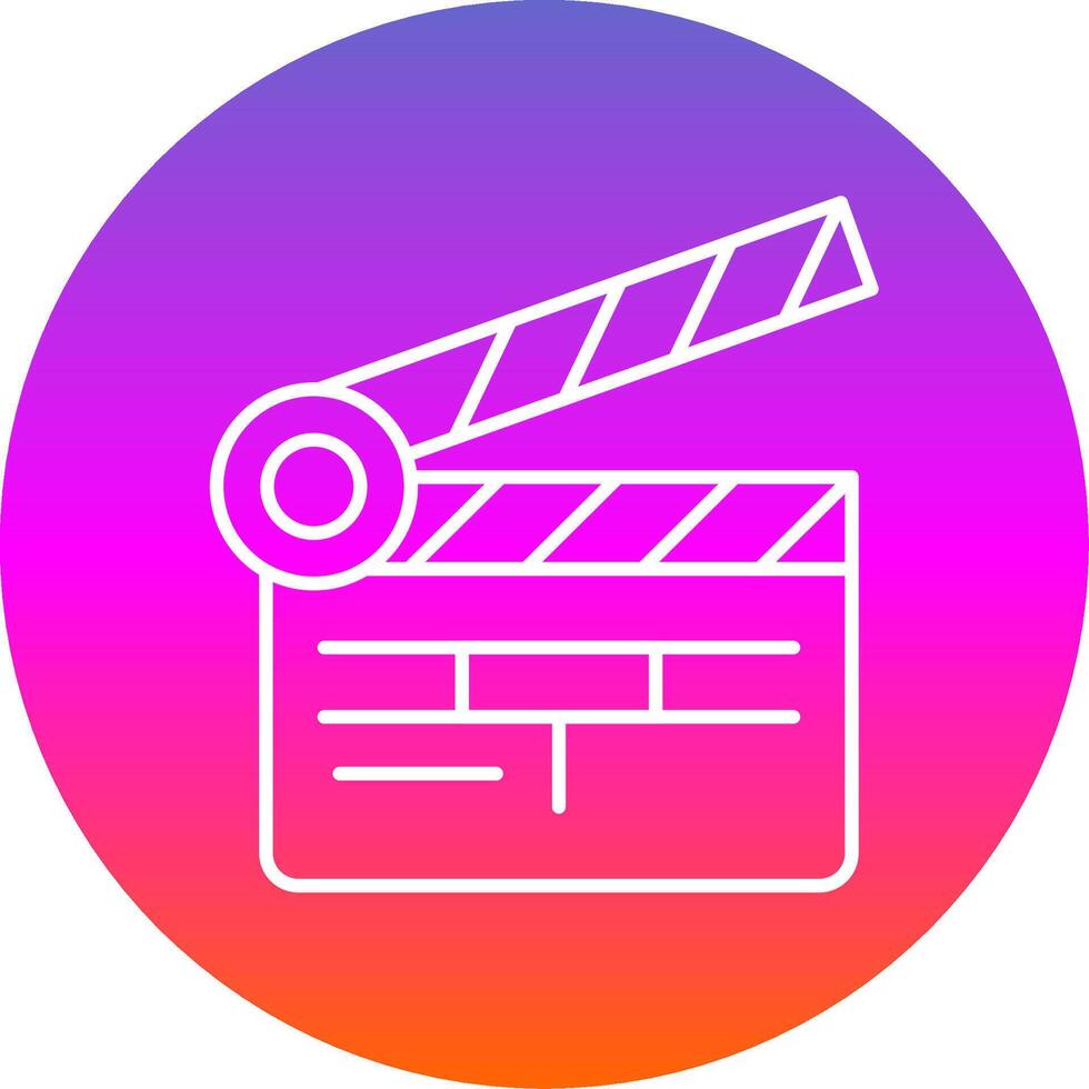Clapper Board Line Gradient Circle Icon vector