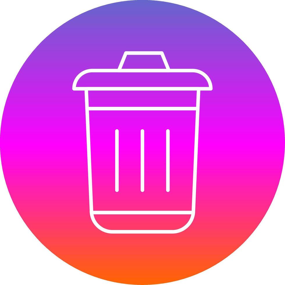 Dustbin Line Gradient Circle Icon vector