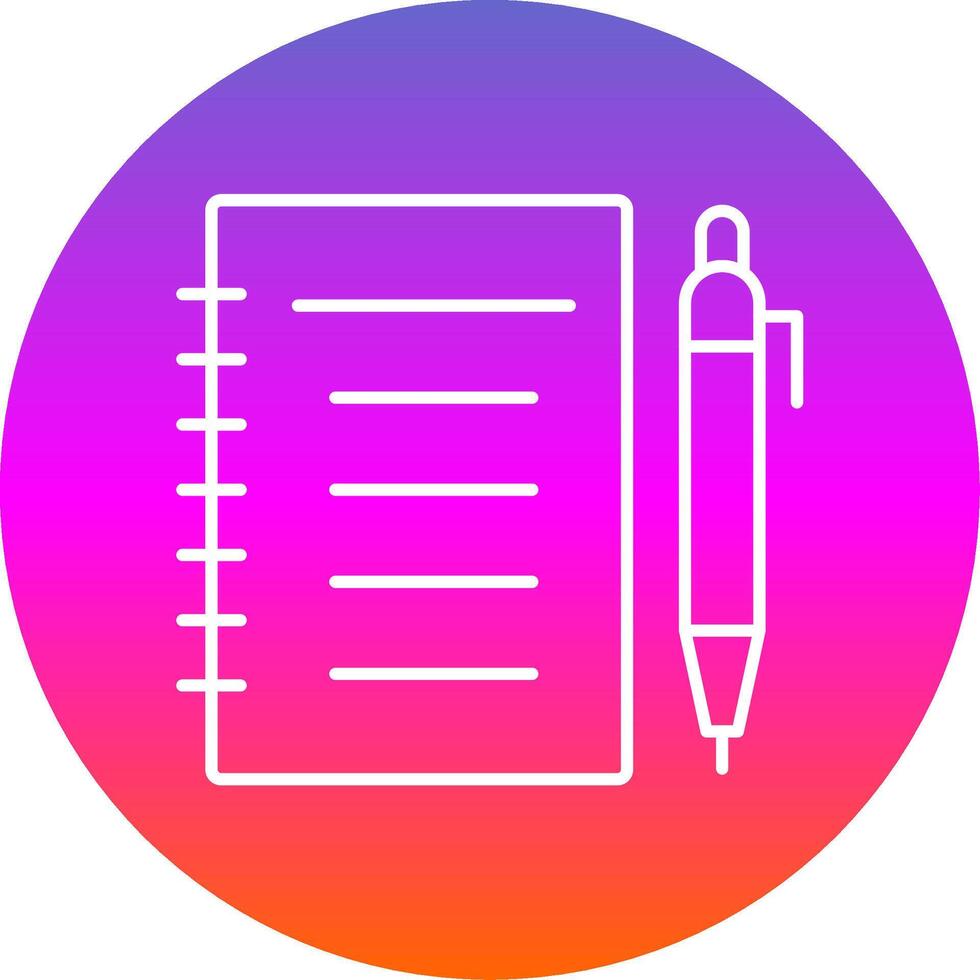 Notebook Line Gradient Circle Icon vector