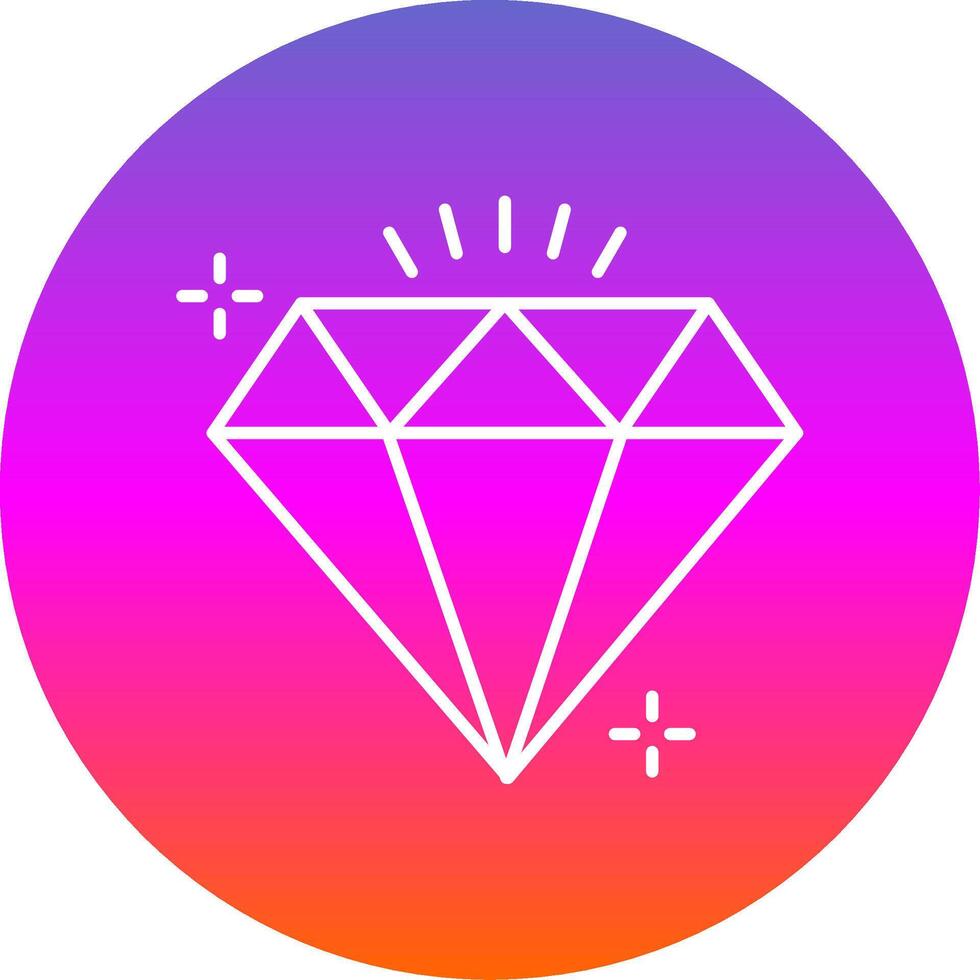 Diamond Line Gradient Circle Icon vector