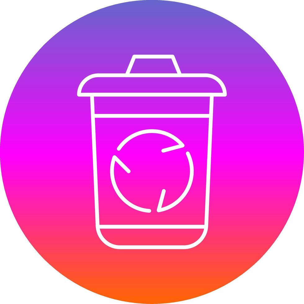 Recycle Bin Line Gradient Circle Icon vector