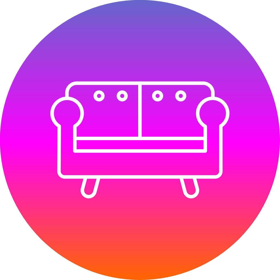 Sofa Line Gradient Circle Icon vector