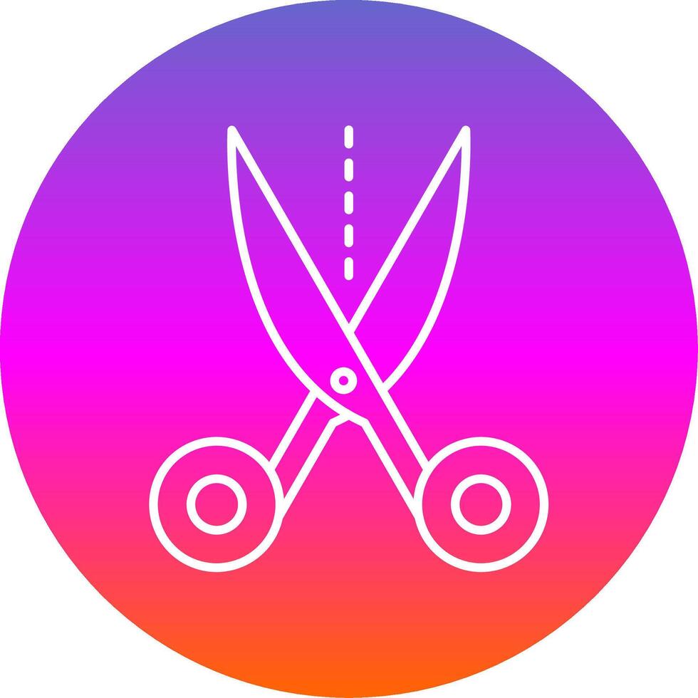 Scissors Line Gradient Circle Icon vector