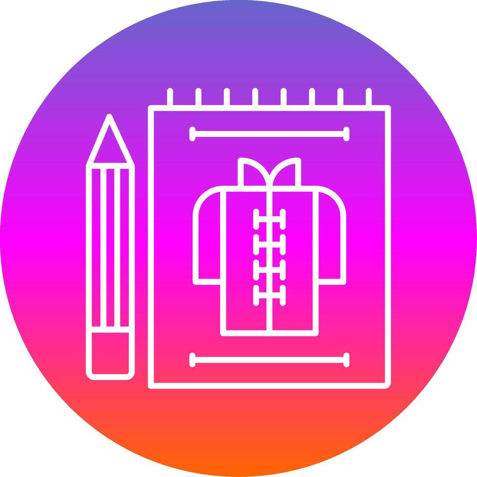 Cloth Sketch Line Gradient Circle Icon vector