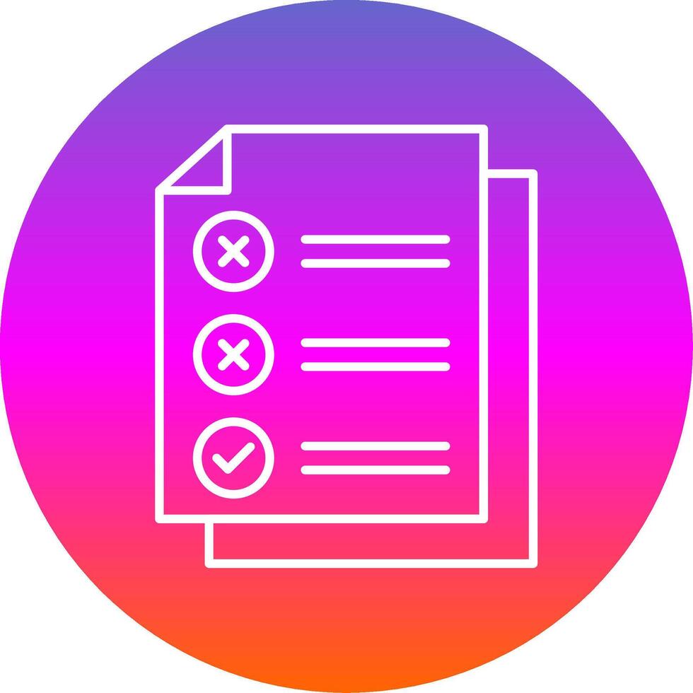 Check List Line Gradient Circle Icon vector