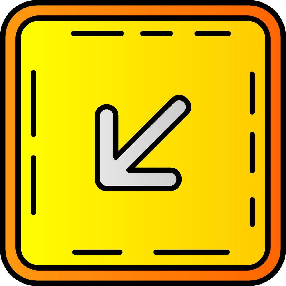 Down left arrow Filled Gradient Icon vector