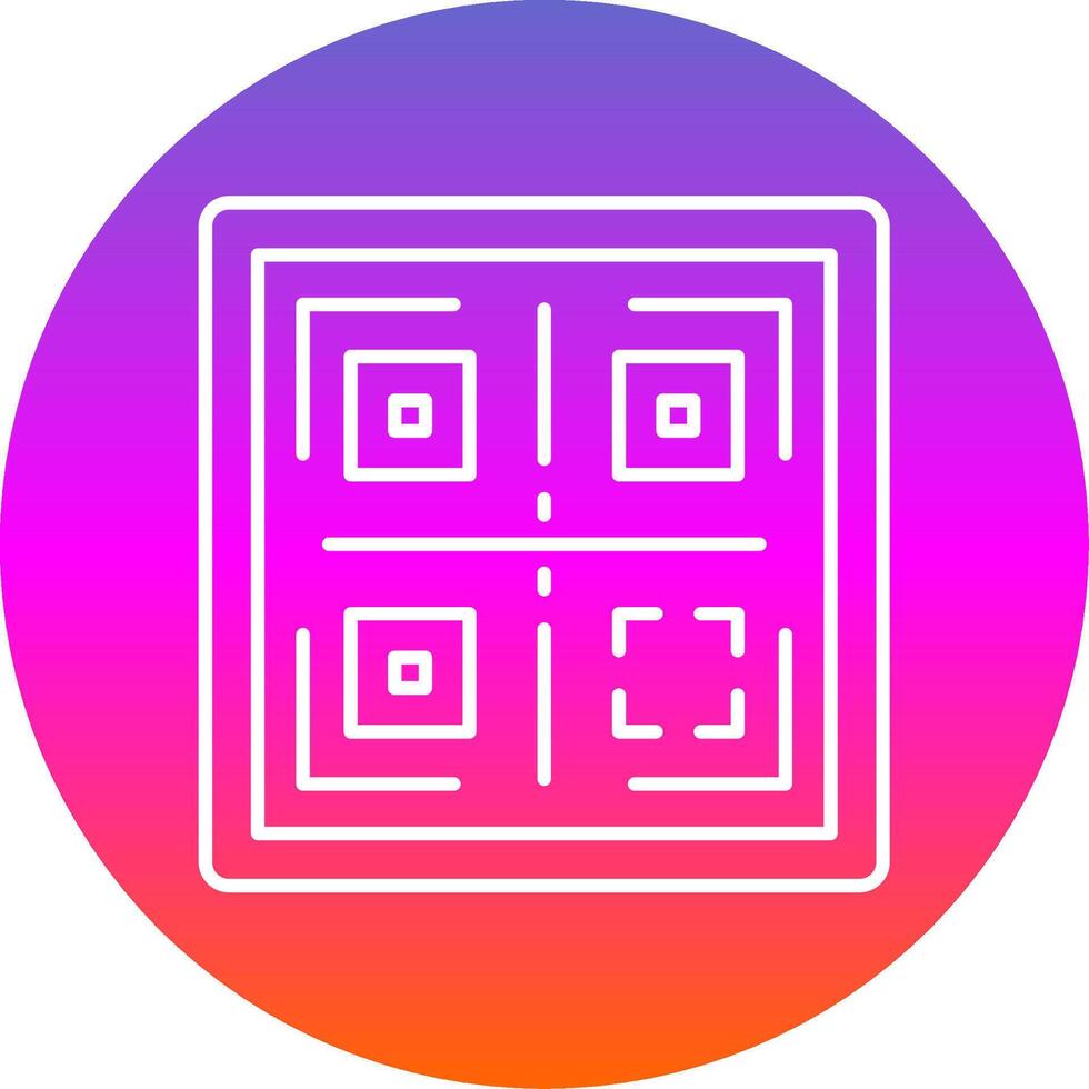 qr línea degradado circulo icono vector