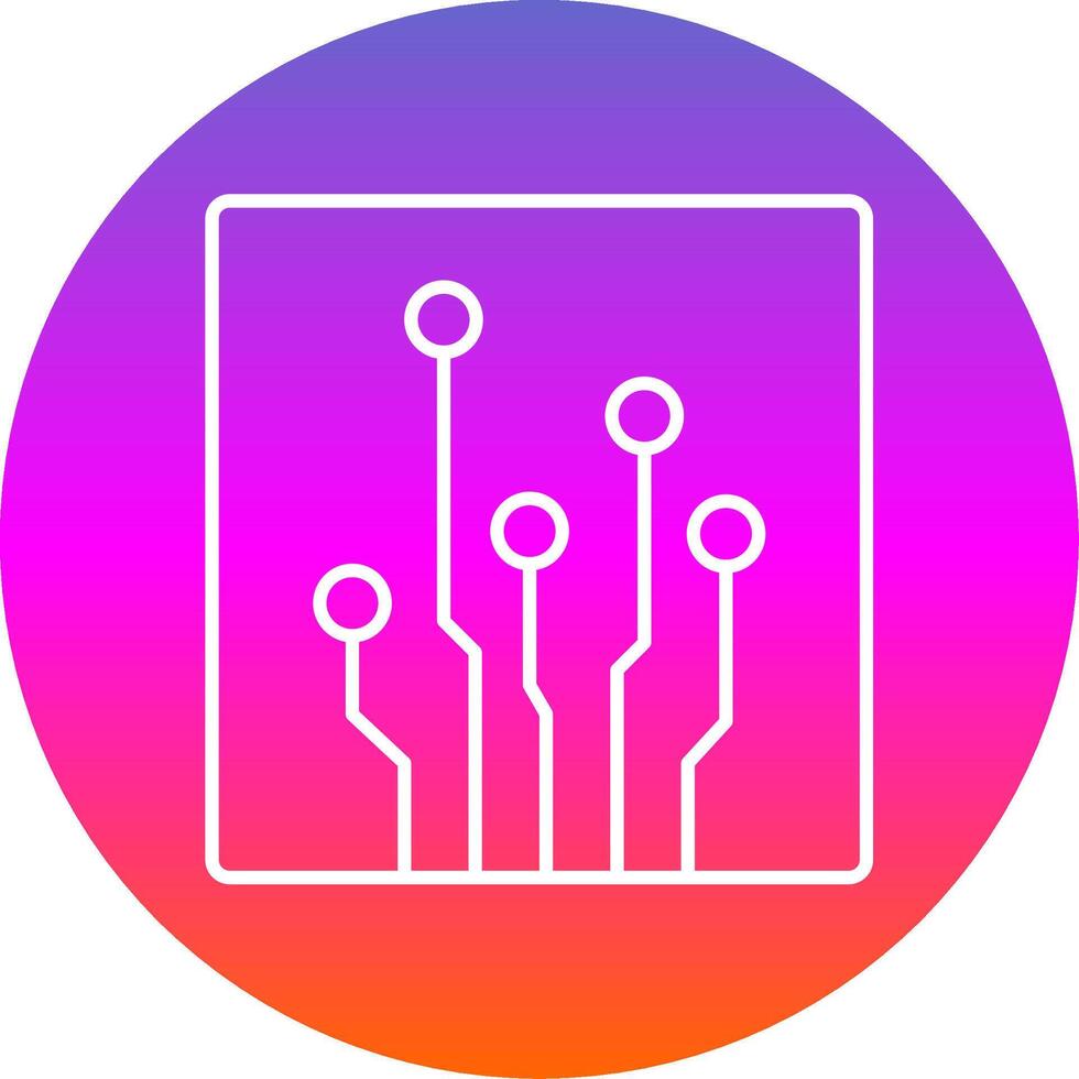 Circuit Line Gradient Circle Icon vector