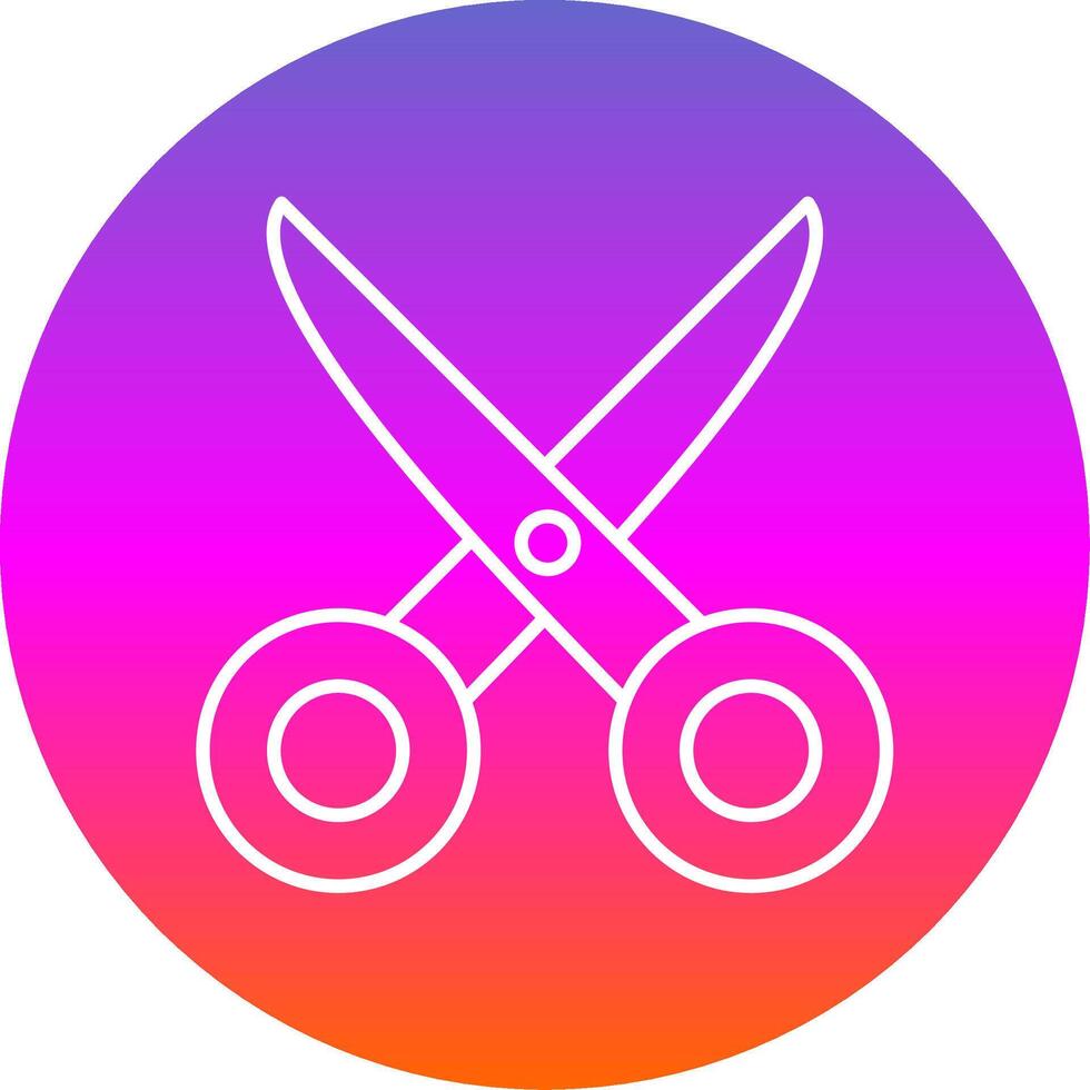 Scissors Line Gradient Circle Icon vector