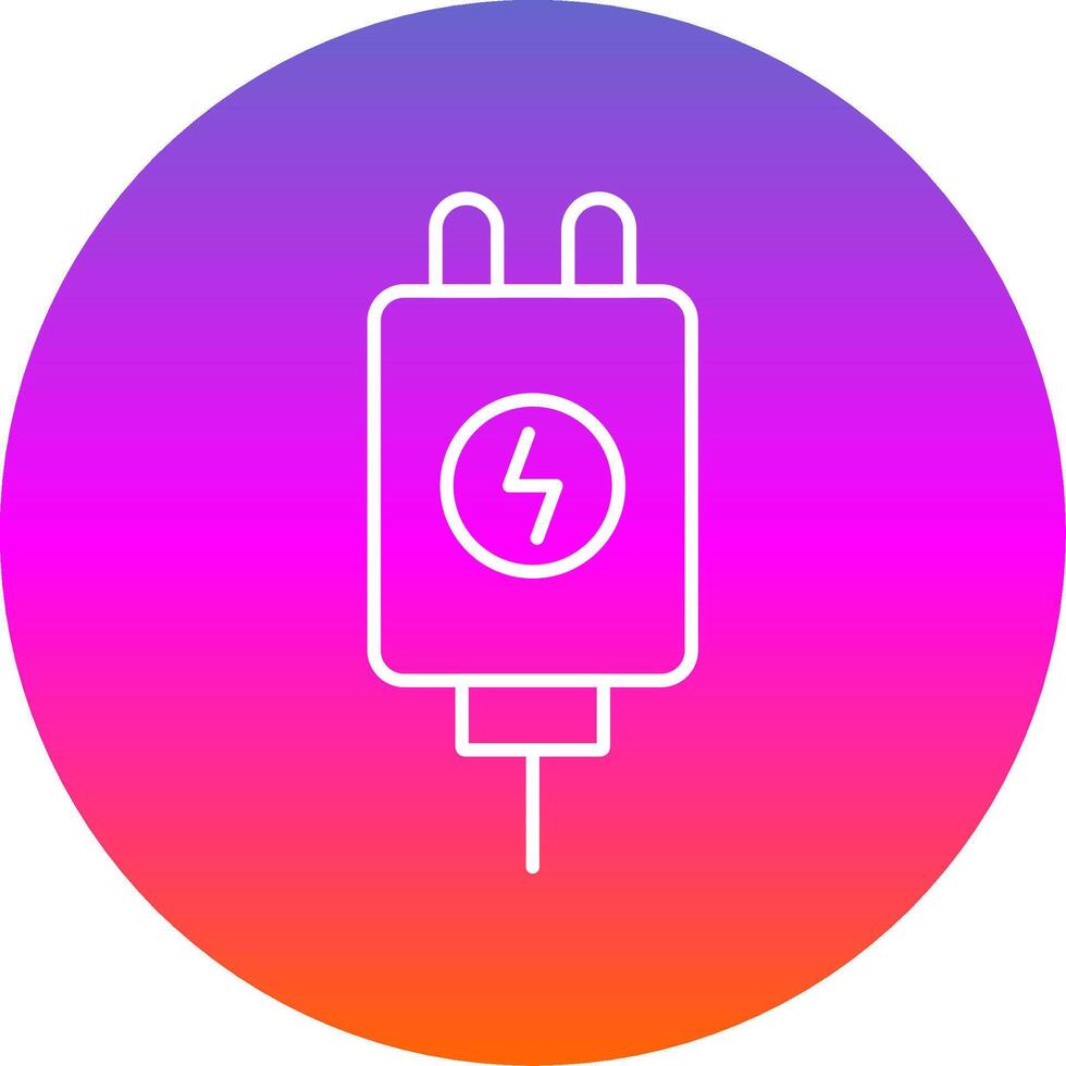Adapter Line Gradient Circle Icon vector