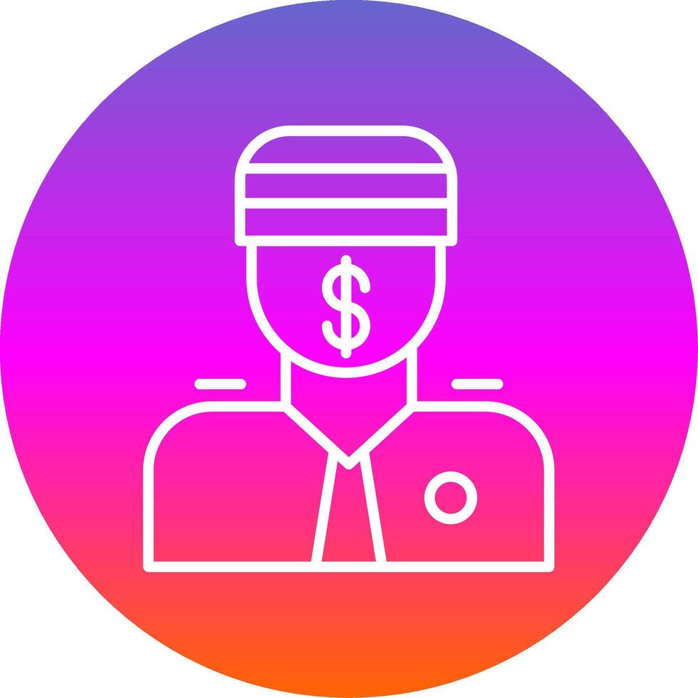 Bribe Line Gradient Circle Icon vector