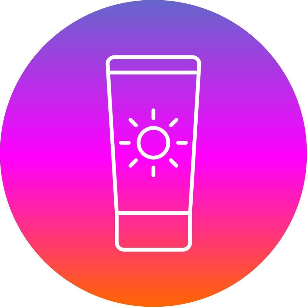 Sun Cream Line Gradient Circle Icon vector