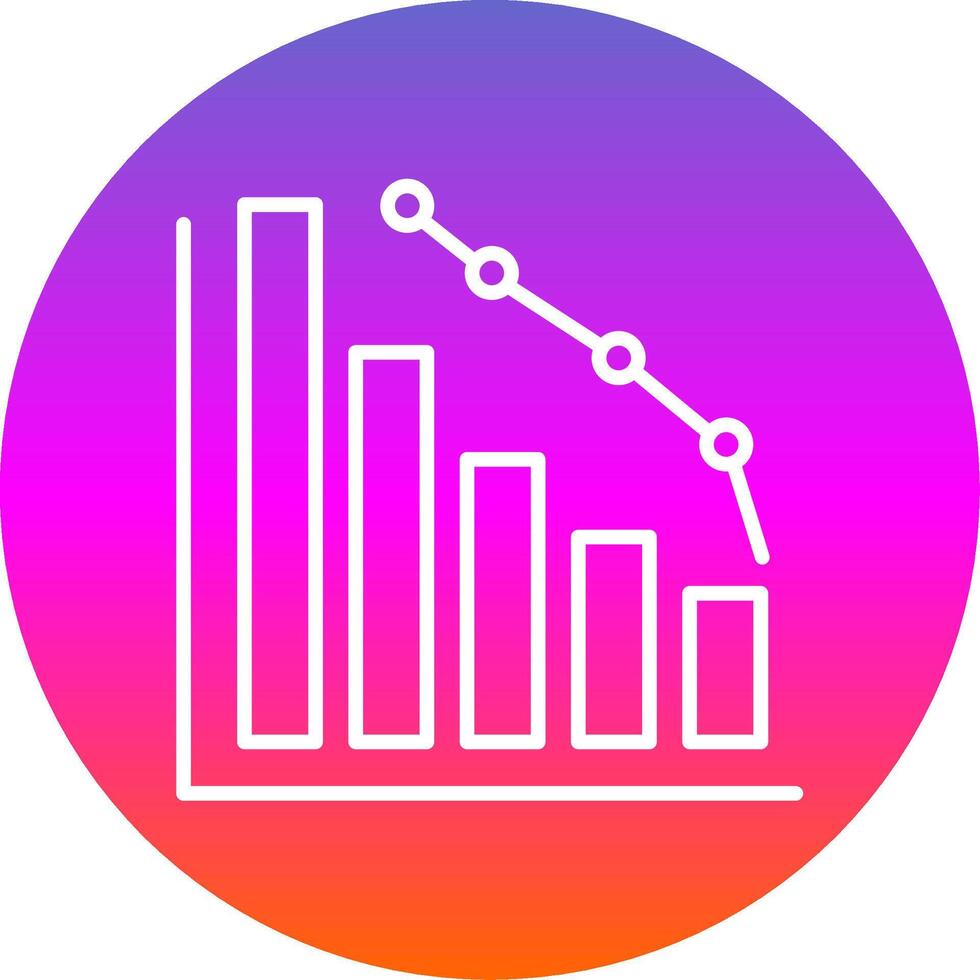 Decrease Line Gradient Circle Icon vector