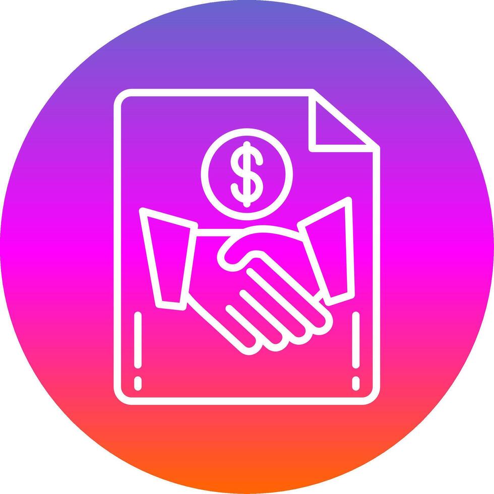 Handshake Line Gradient Circle Icon vector