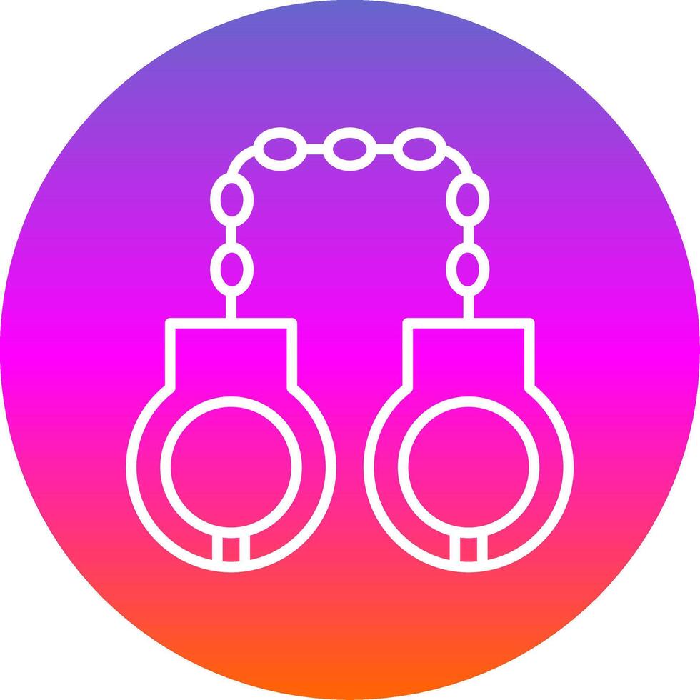 Handcuffs Line Gradient Circle Icon vector