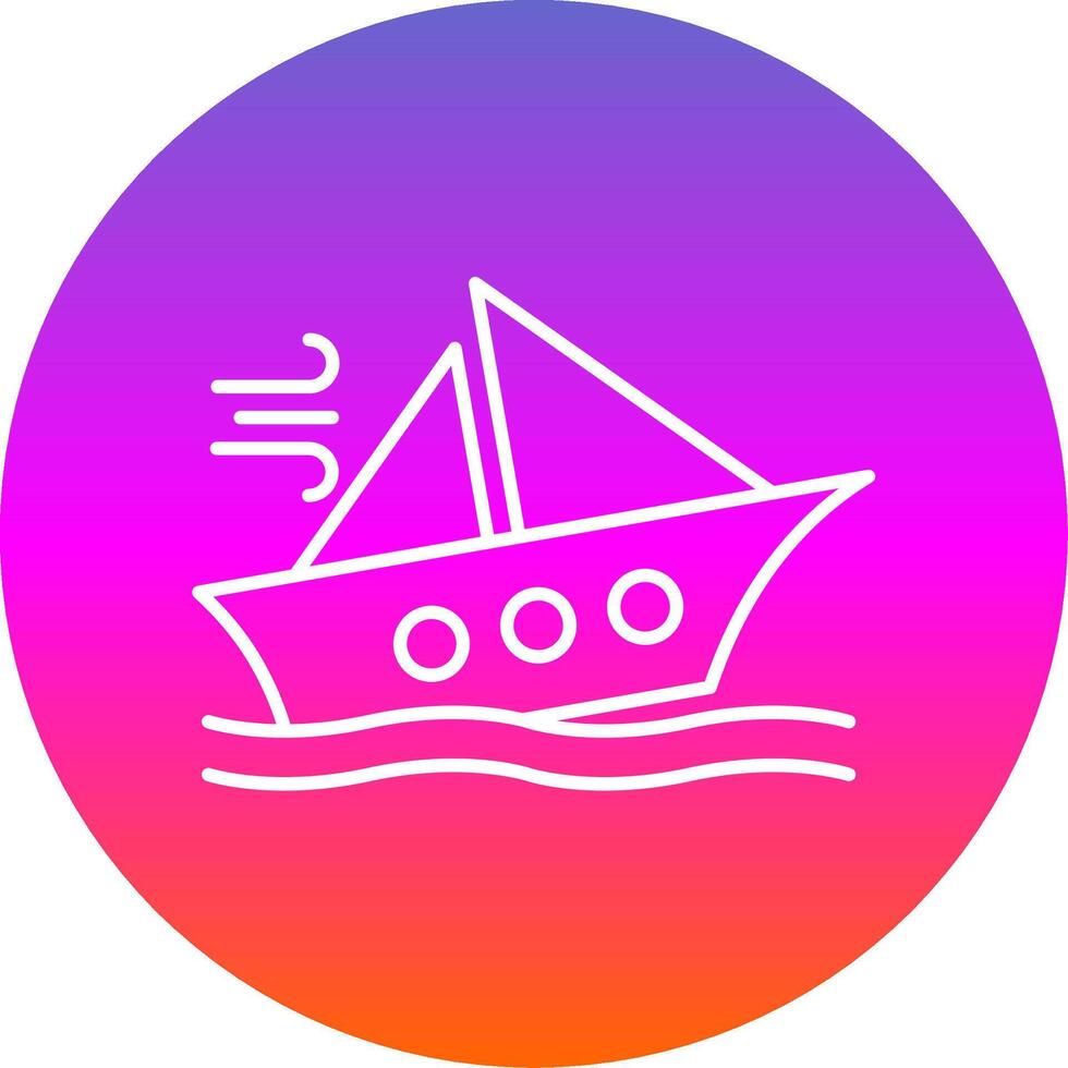 Shipwreck Line Gradient Circle Icon vector