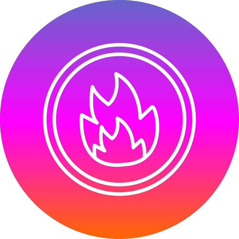 Fire Line Gradient Circle Icon vector