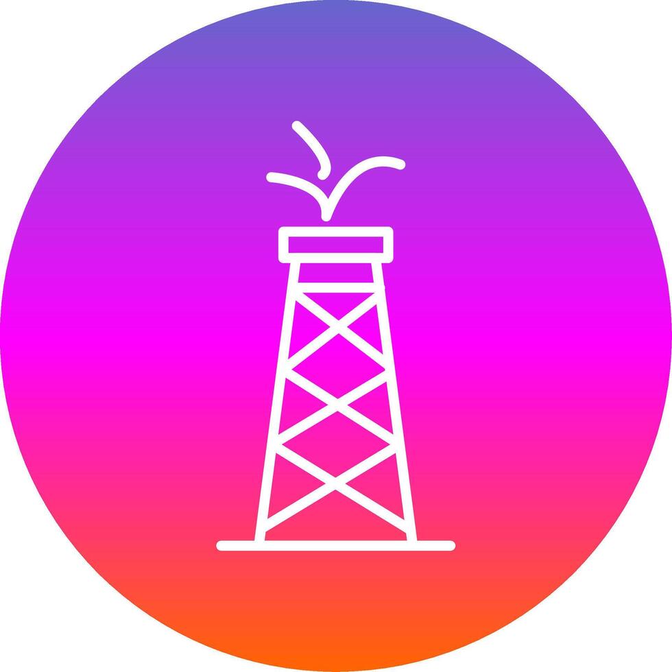 Oil Tower Line Gradient Circle Icon vector