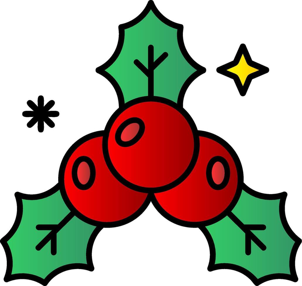 Mistletoe Filled Gradient Icon vector