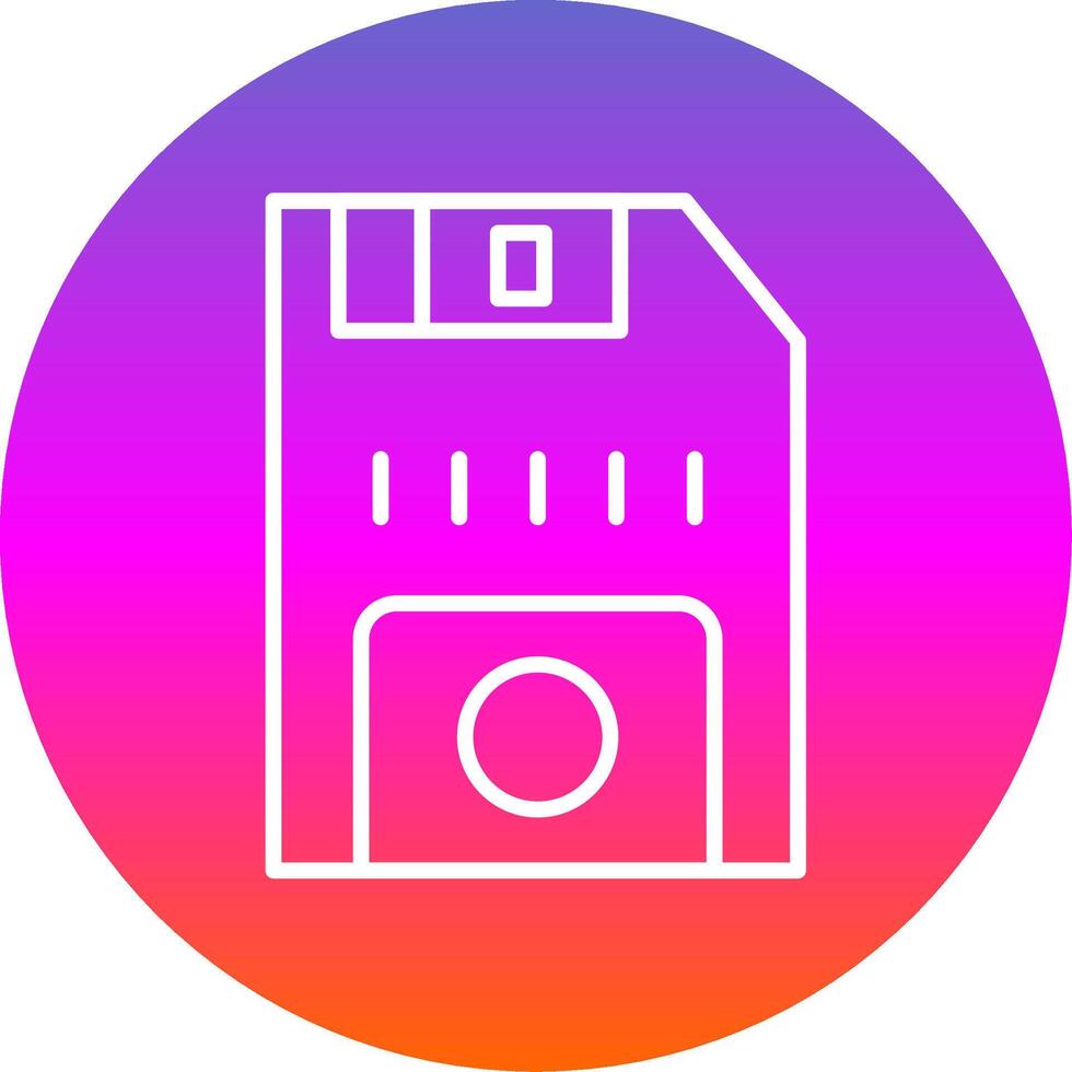 Floppy Disk Line Gradient Circle Icon vector