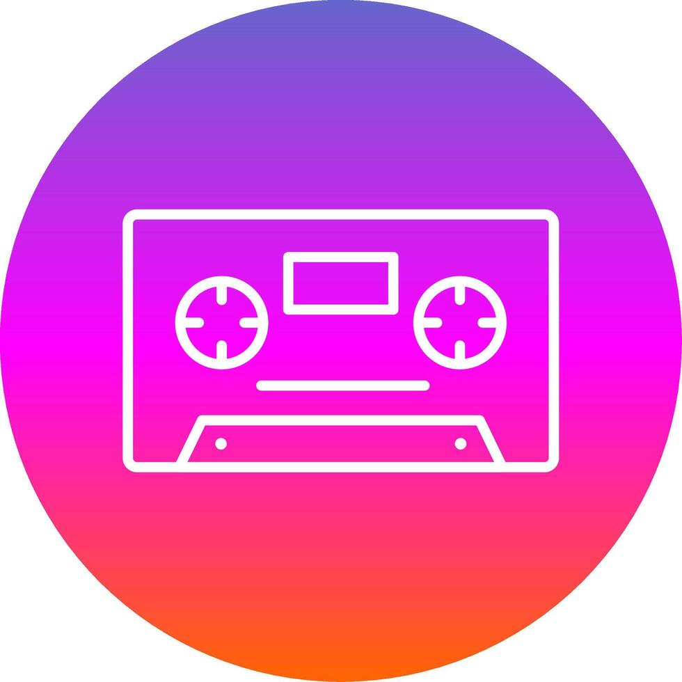 Cassette Line Gradient Circle Icon vector