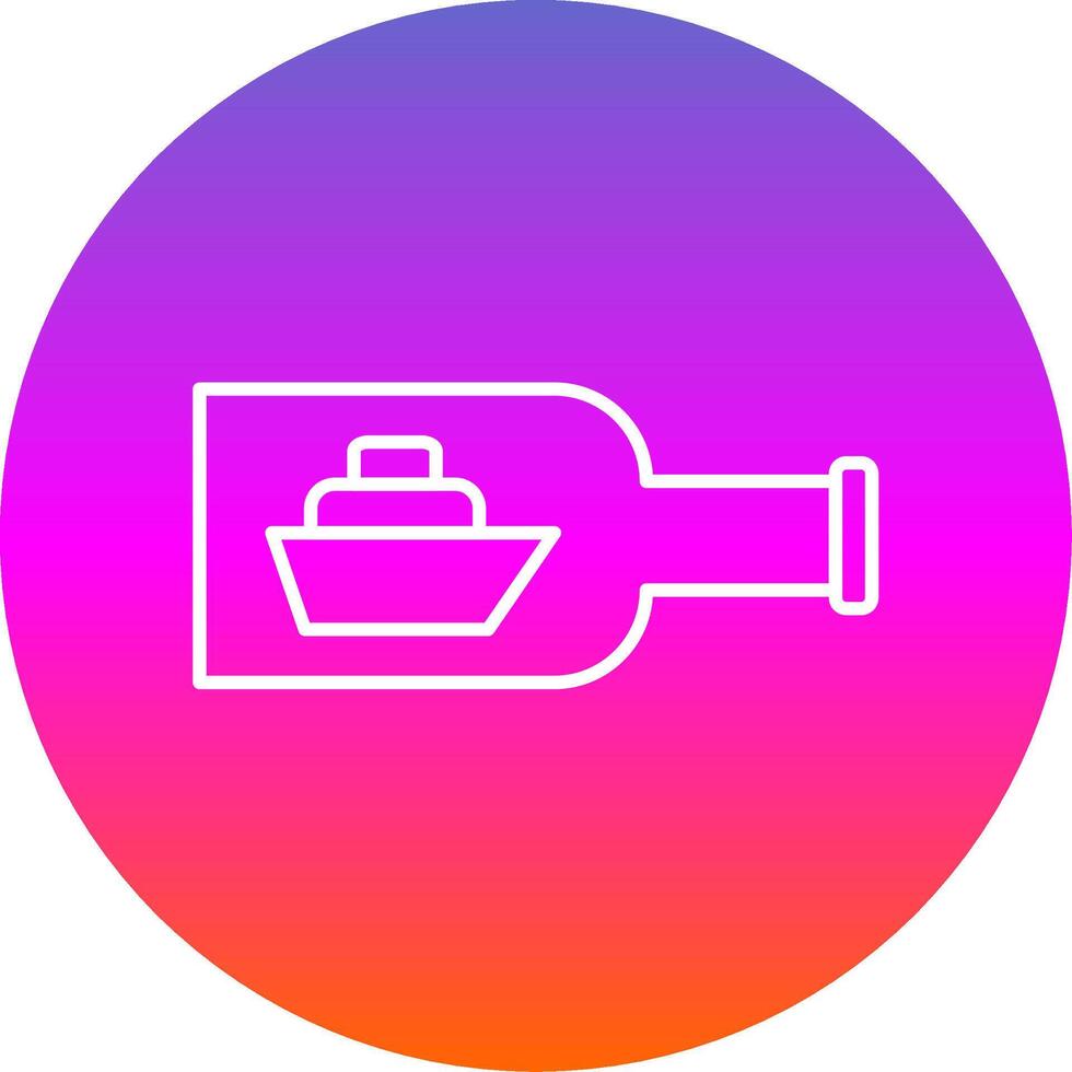 Ship In A Bottle Line Gradient Circle Icon vector