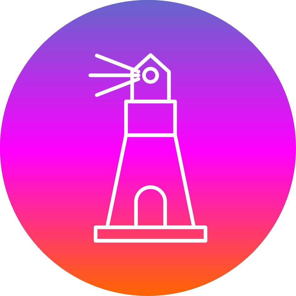 Lighthouse Line Gradient Circle Icon vector