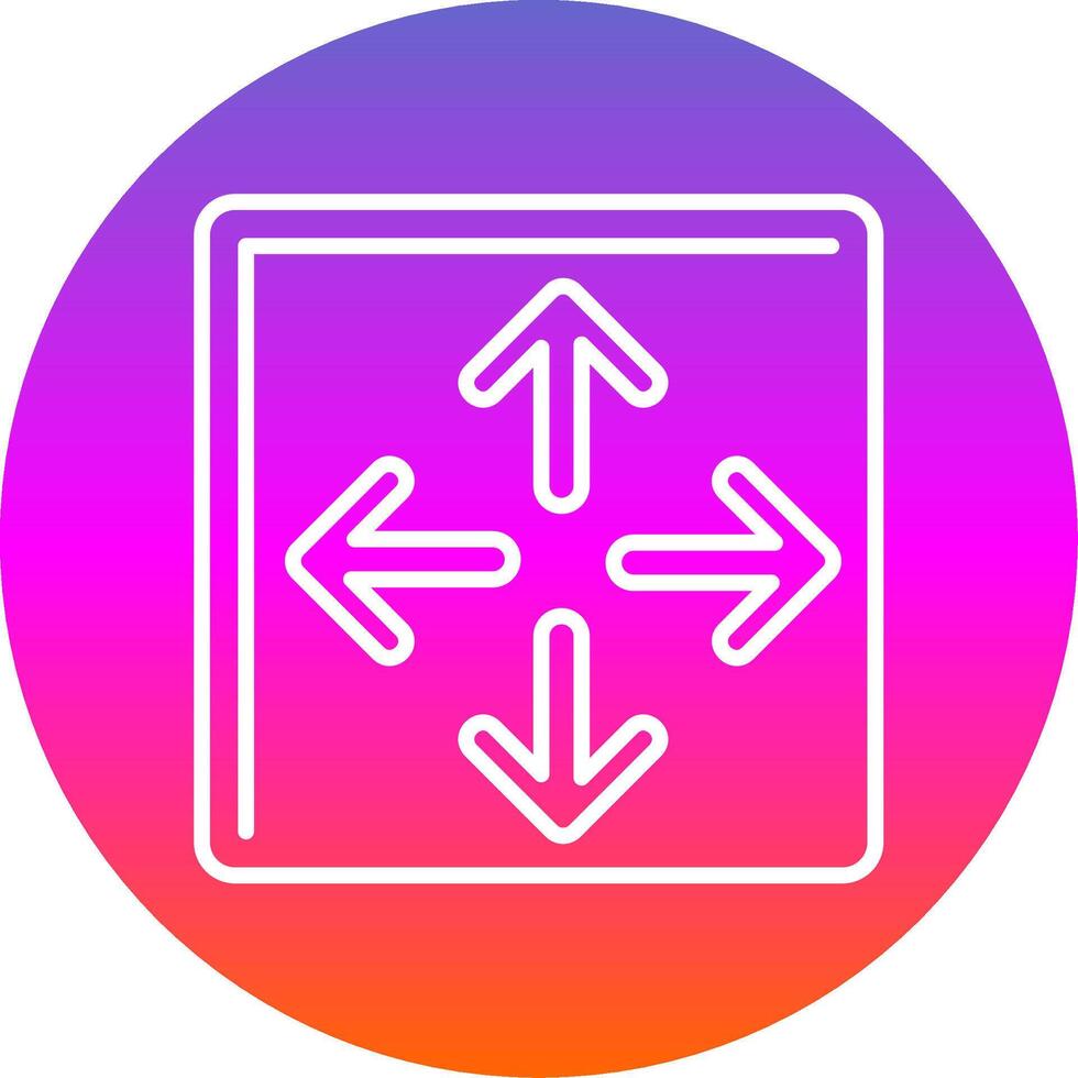 Maximize Line Gradient Circle Icon vector