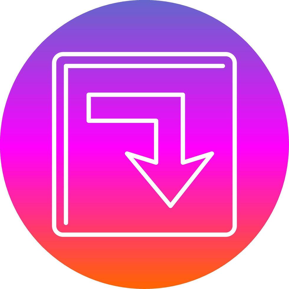 Turn Down Line Gradient Circle Icon vector