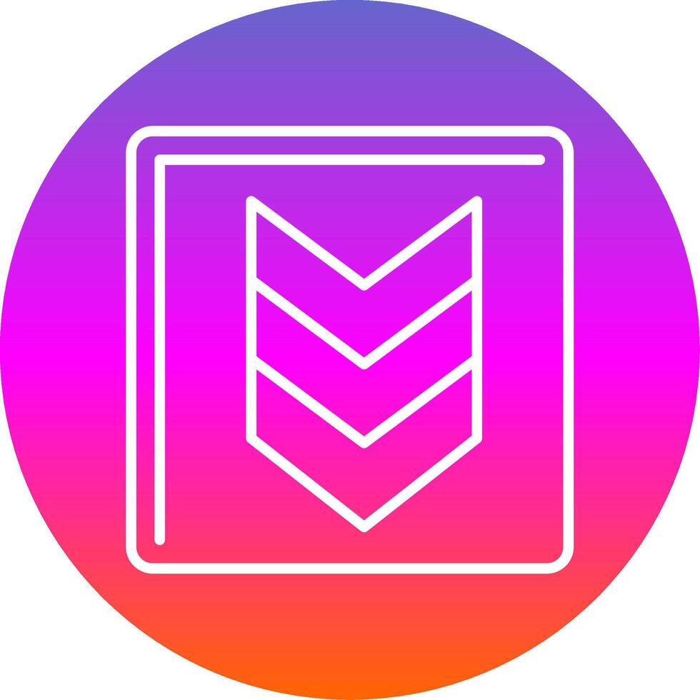 Down Chevron Line Gradient Circle Icon vector