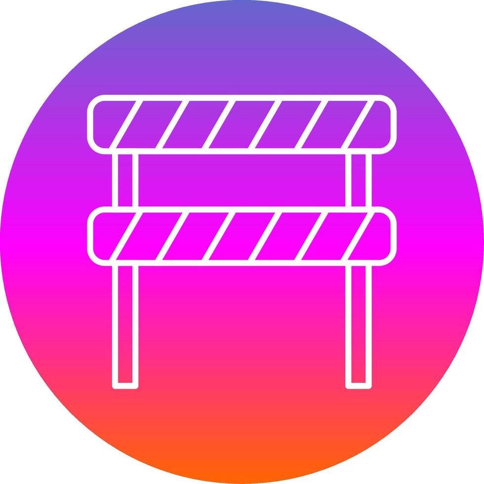 Road Block Line Gradient Circle Icon vector
