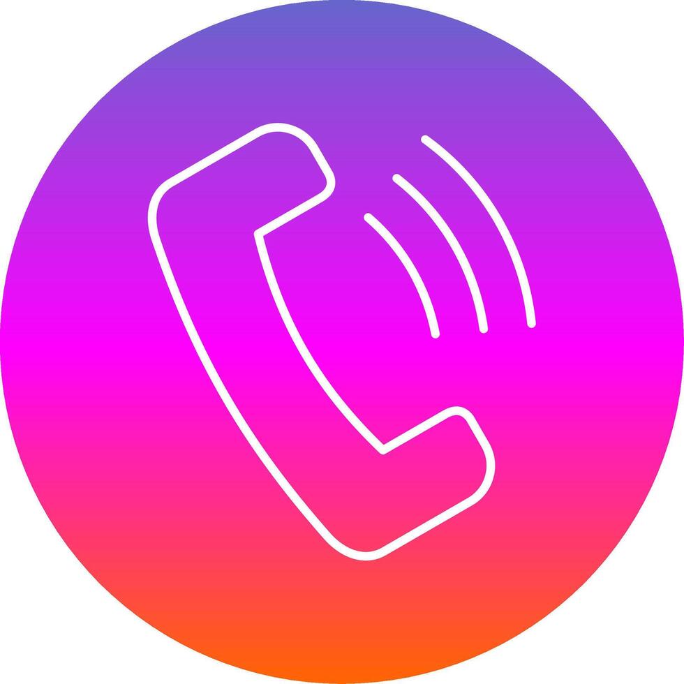 Phone Call Line Gradient Circle Icon vector