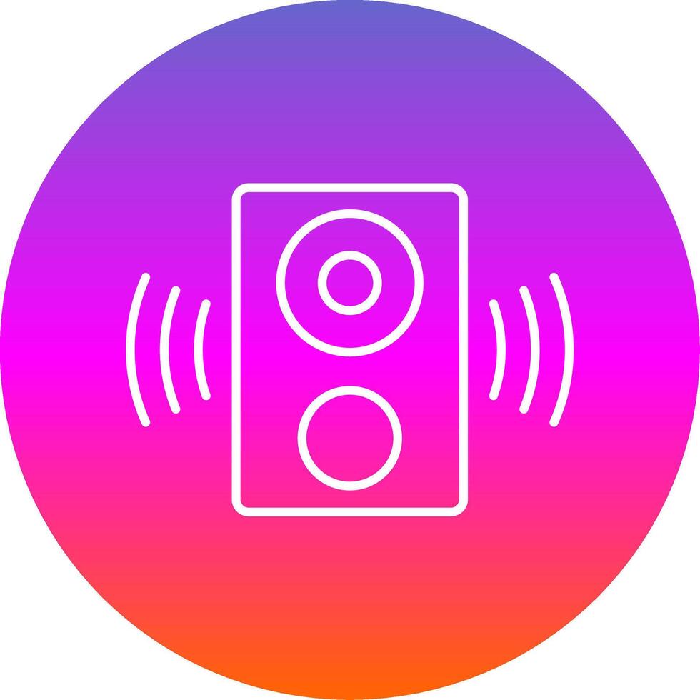 altavoz línea degradado circulo icono vector