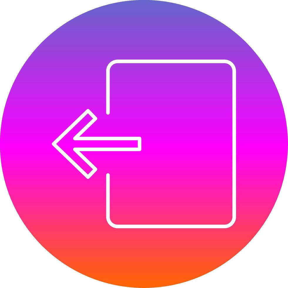 Exit Door Line Gradient Circle Icon vector