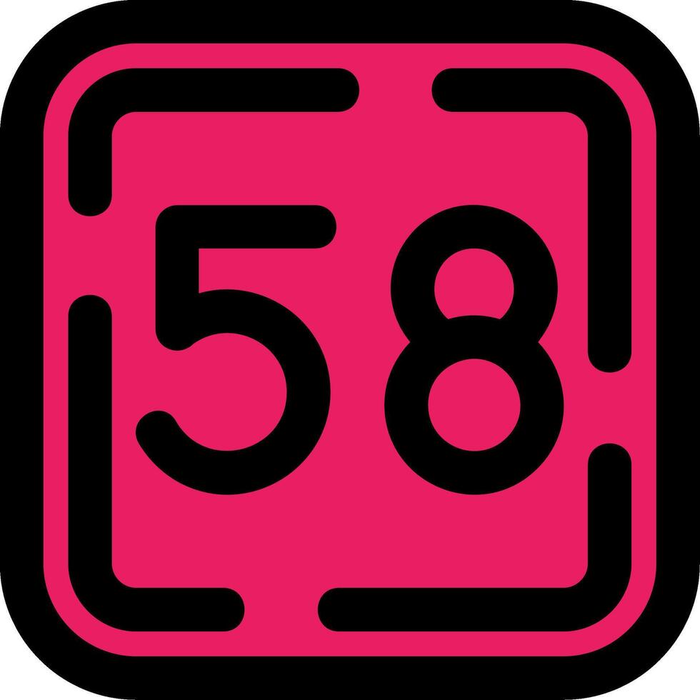 cincuenta ocho lleno degradado icono vector