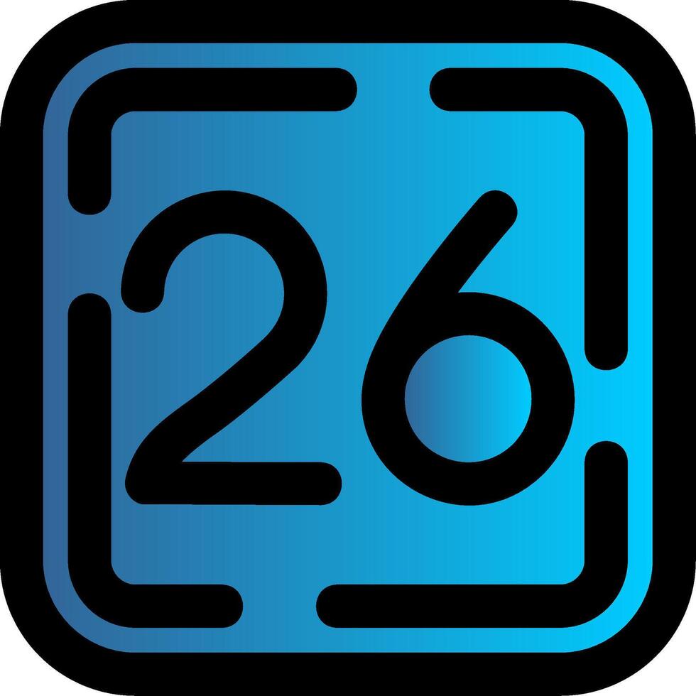 Twenty Six Filled Gradient Icon vector