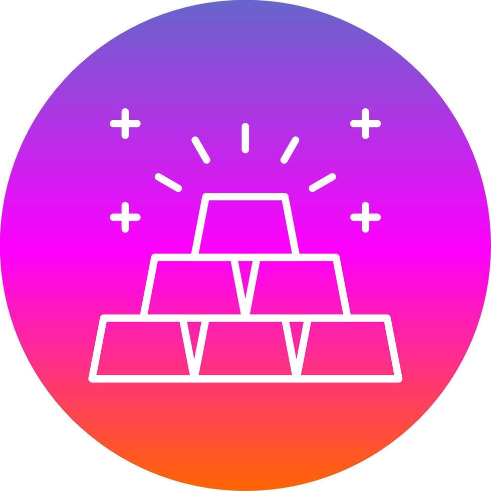 Gold Ingot Line Gradient Circle Icon vector