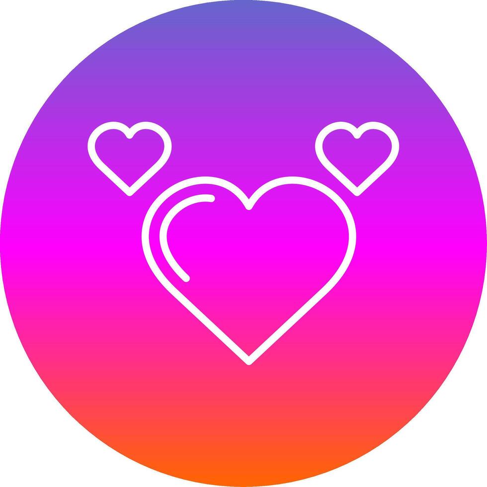 Heart Line Gradient Circle Icon vector