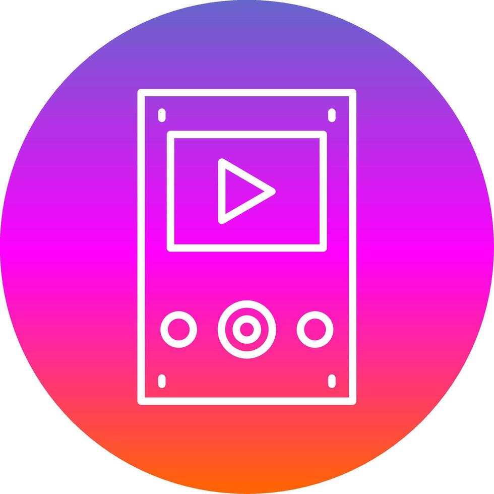 Music Player Line Gradient Circle Icon vector