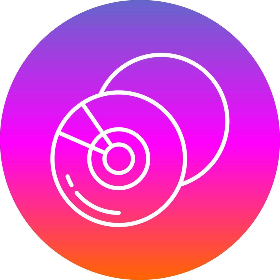 Compact Disk Line Gradient Circle Icon vector