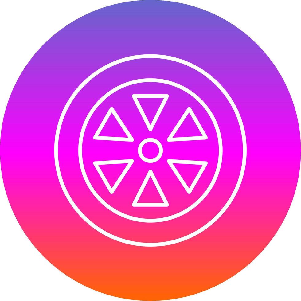 Wheel Line Gradient Circle Icon vector