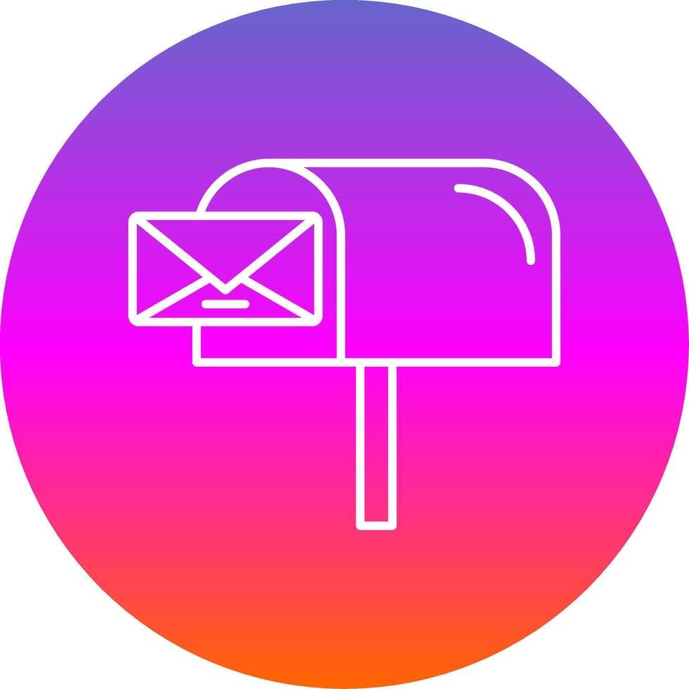 Mail Box Line Gradient Circle Icon vector