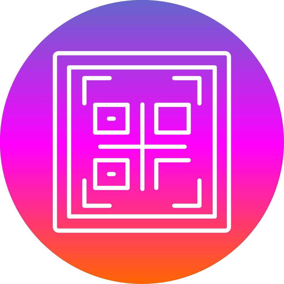 Qr Code Line Gradient Circle Icon vector